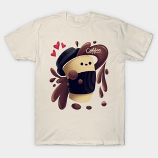 Funny Drink Coffee Lover Cute Heart Everywhere Gift T-Shirt